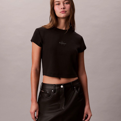 Calvin Klein Γυναικεία κοντομάνικη μπλούζα Monogram Logo Baby Tee